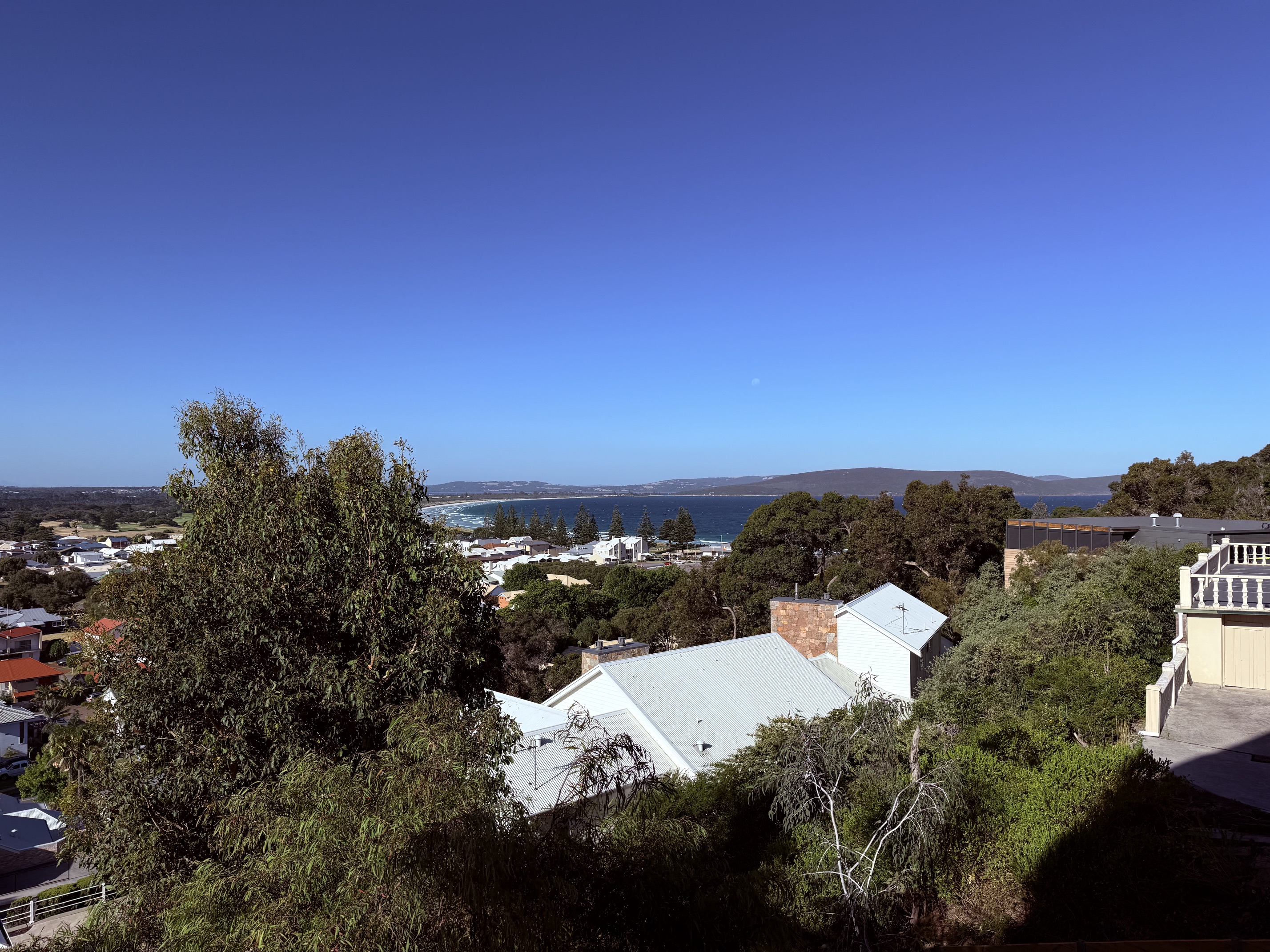 A view with the crescent shaped beach at Albany